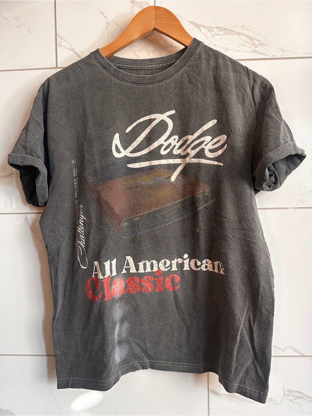 Vintage Dodge Challenger All American Classic Graphic T-Shirt Charcoal Small